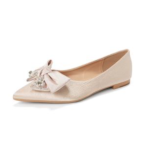 QITUMAUL Женские повседневные туфли-лодочки абрикосовые [высота каблука 1,5 см], цвет Apricot[Heel Height 1.5cm]