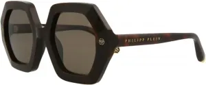 Солнцезащитные очки Philipp Plein в металлической оправе Shield-Frame, Havana Havana Brown-spp039m-53-0752