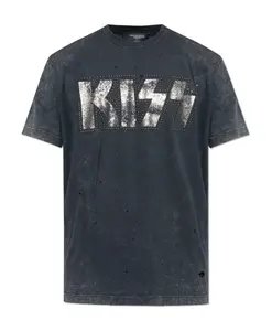 Футболка с надписью «X kiss cool» Dsquared2, черный