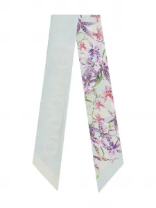 Шелковый шарф с принтом Гайя Ferragamo, синий