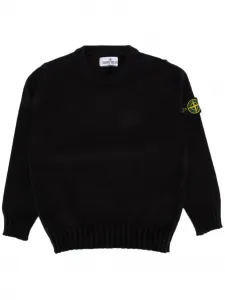 Толстовка с нашивкой-логотипом Stone Island Junior, черный