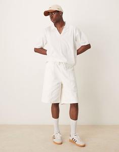 Длинные шорты-карго со шнурком в цвете кремовый Asos Design