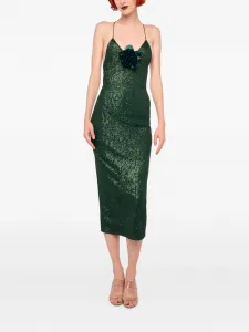 Миди-юбка на молнии Norma Kamali, зеленый