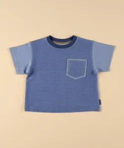 Футболка из искусственной джинсовой ткани с карманом (детский размер) Comme Ca Ism, цвет Saxophone