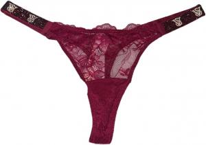 Трусики-стринги Victoria's Secret Shine Strap Very Sexy с кружевом, цвет Red, Red Shine