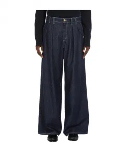 Джинсы с широкими штанинами цвета индиго Max Mara Studio, синий