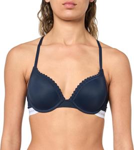 Женский сетчатый бюстгальтер Tommy Hilfiger RIC-rac Trim Logoband Push-up Micro Bra, Sky Captain