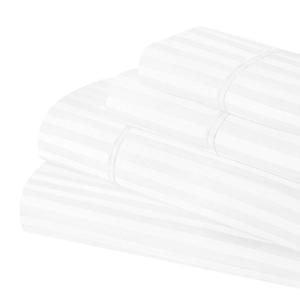 Комплект простыней в полоску с глубокими карманами из египетского хлопка плотностью 600 нитей SUPERIOR, белый