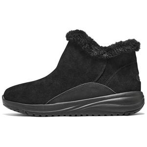 Зимние ботинки женские Skechers замшевые короткие, черный