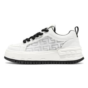 AD Дышащие низкие скейтерские кроссовки для увеличения роста мужские бело-черные, цвет White Black