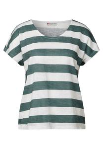 STREET ONE Футболка в зеленом и белом цветах