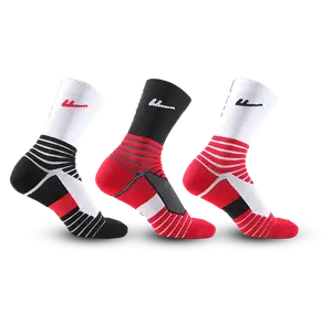 Баскетбольные носки Warrior Unisex 3 пары, черно-белые+яркие сине-белые+фиолетово-золотисто-желтые