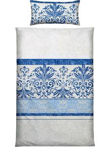 Постельное белье из сатина Мако синего цвета Erwin Müller, 200x220 см (40x80 см)