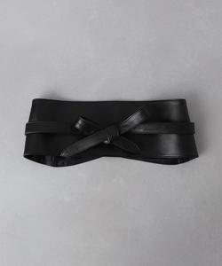 Кожаный пояс-кушак United Arrows, цвет Black