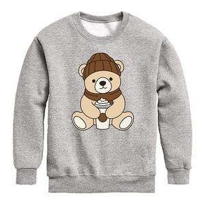 Детская толстовка с флисом и принтом в виде мишки с чашкой кофе Licensed Character, Athletic Heather