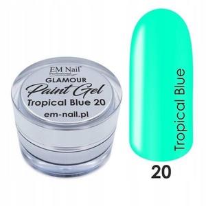 Декоративный гель, Краска-гель Tropical Blue EM Nail