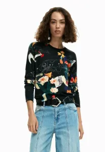 Легкий свитер с растительными элементами Desigual, Green