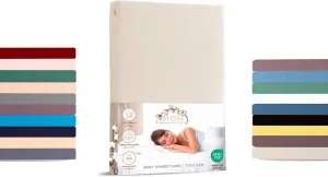 Простыня на резинке джерси 200х200 см 100% хлопок кремового цвета livessa