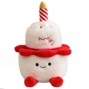 Милые плюшевые куклы с тортом на день рождения 30 см ROUERXIONG, красный