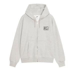 Худи Stussy x Nike Fleece Zip Hoodie 'Grey Heather'