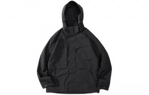 Куртка ветровка мужская Jack Wolfskin для активного отдыха и походов, водонепроницаемая, ветрозащитная, дышащая, водоотталкивающая, цвет чистый черный/6502