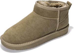 Женские ботильоны Project Cloud из 100% натуральной кожи - водоотталкивающие с стелькой из памяти формы, зимние ботинки для женщин - модная обувь и удобные женские ботильоны (Hippy), Olive