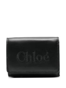Кошелек с вышитым логотипом Chloé, черный