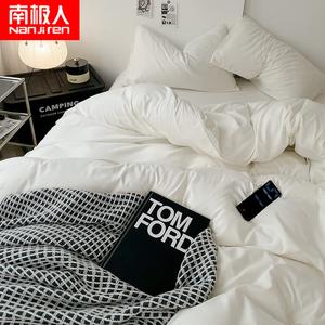 Antarctic Комплект постельного белья 1,5-спальный: пододеяльник 200x230 см, простыня на резинке, мягкий хлопок, цвет Nai Xi Bai