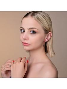 Adeliás Женские серьги - серьги-гвоздики из нержавеющей стали с перламутровыми вставками в золотом исполнении