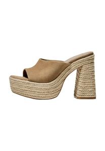 Мюли на каблуке Bershka, бежевый