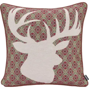 Декоративная подушка Harry Hirsch в современном стиле кантри, наволочка с наполнителем, 1 шт. H.O.C.K., Natur/creme + gemustert