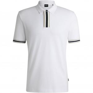 Босс логотип вышитая короткий рукав поло HUGO BOSS, белый