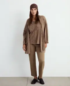 Женский кардиган с бахромой Couchel, светло-коричневый