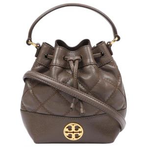 Сумка TB Willa кожаная мини квадратная с клапаном, через плечо, кроссбоди, мини женская gray TORY BURCH