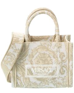 Versace Мини-тоут из парусины Athena Barocco Versace, белый