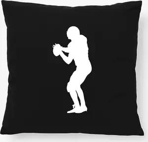 Подушка-силуэт американского футбола Huuraa, 40x40 см, с наполнителем из черного хлопка, украшение для американского футбола Hellweg Druckerei