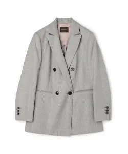 Двубортный пиджак в клетку Zelander Glen Tomorrowland Collection, цвет 16 Gray