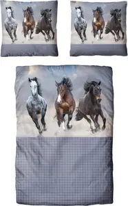 Постельное белье Dream Castle Renforcé - Horse Trio 135 x 200 см Horse Trio Traumschloss