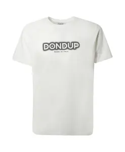 Футболка прямого кроя с круглым вырезом из трикотажа. Dondup, белый