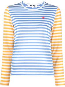 Футболка в полоску с нашивкой-логотипом Comme Des Garçons Play, синий
