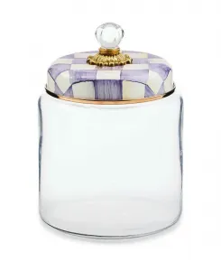 Большая кухонная банка ручной работы в фиолетовую клетку Mackenzie-Childs