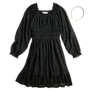 Платье с блестками и ободок для девочек 7-16 лет, размеры regular и plus Speechless, Black