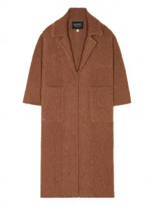 Пальто в рубчик с поясом Alanui, коричневый