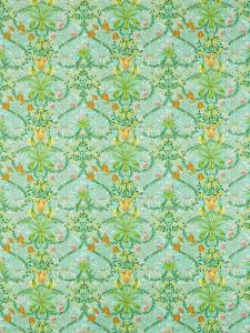 Ben Pentreath Woodland Weeds сшитые на заказ шторы Morris & Co., Orange/Turquoise