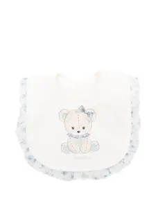 Нагрудник с оборками и принтом Monnalisa, белый