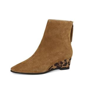 JESSICA SOPHIA Женские полусапожки на каблуке 5 см цвета хаки, цвет Khaki