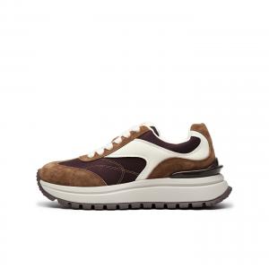 Туфли на платформе Waffle массивные кроссовки женские 2025 ELLE, коричневый бежевый