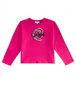Хлопковый топ с логотипом Chloé Kids, Fuschia