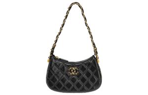 CHANEL Сумка через плечо из коровьей кожи, хобо, женская сумка trumpets black