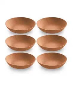 Набор из 6 низких мисок Planta 9 дюймов, 25 унций Abode Homewares, terracotta